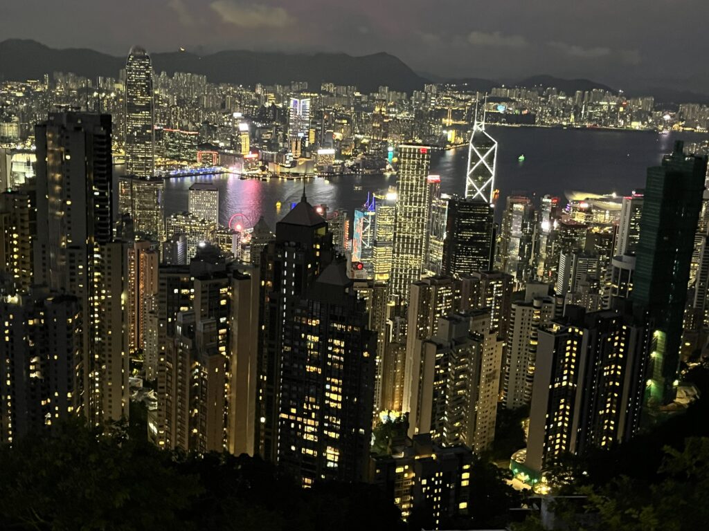 Hong Kong at night.